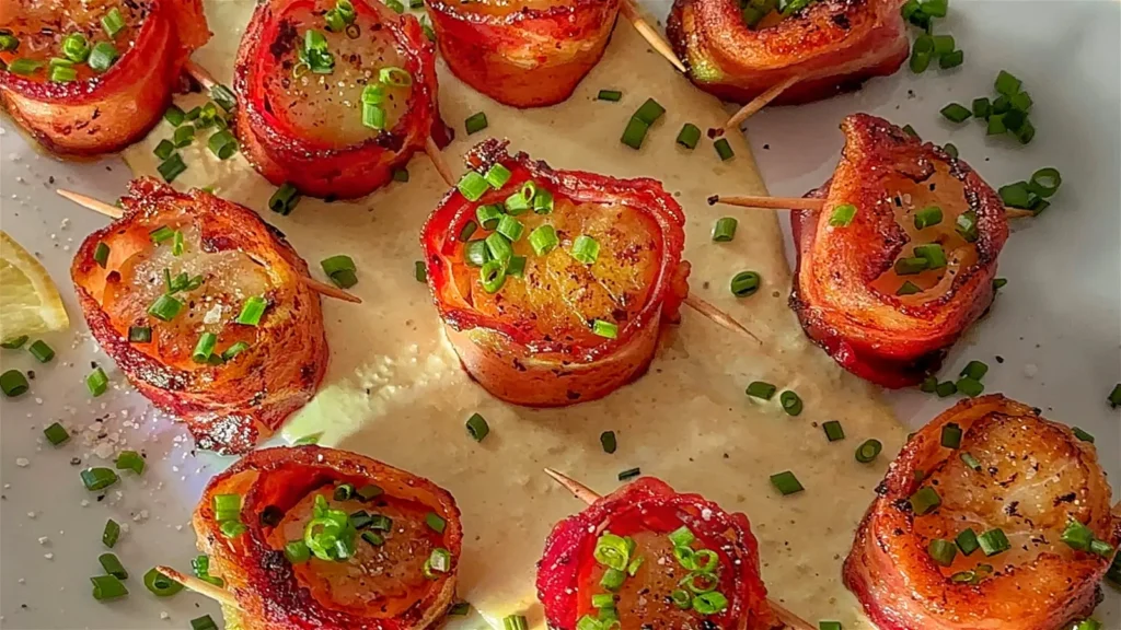 Easy homemade 4 Bacon-Wrapped Sea Scallops recipe with garlic butter and crispy bacon for 2026 USA