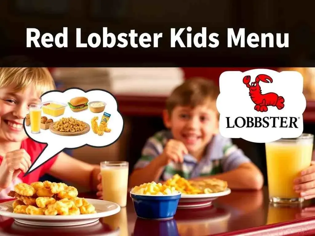 does Red Lobster have a kids menu showing popcorn shrimp chicken tenders and macaroni kids meal with biscuits