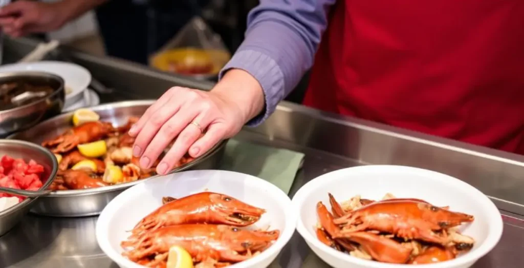Garlic butter seafood dishes trending in 2026 with snow crab legs and buttery seafood platter