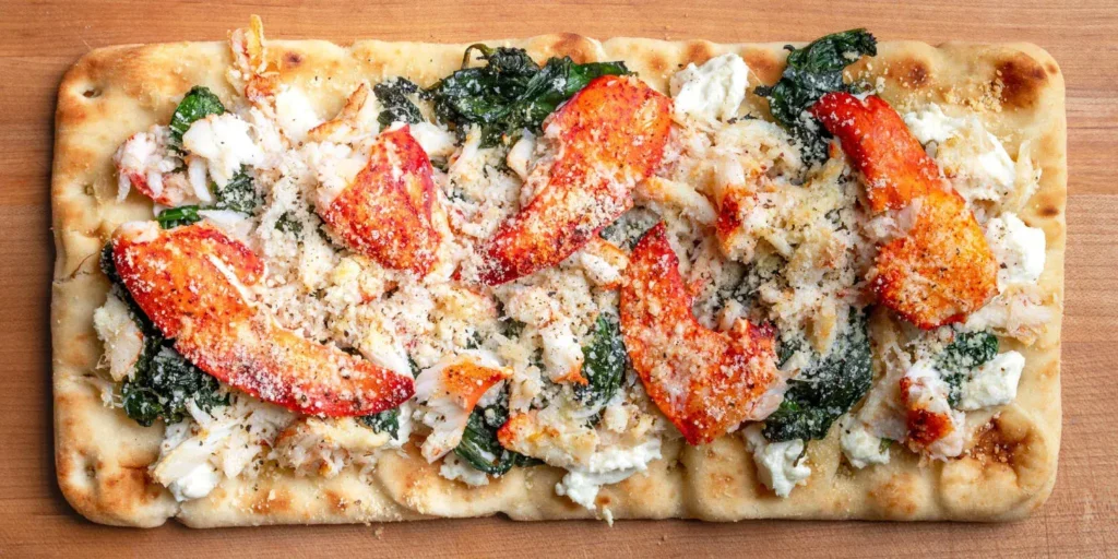 lobster flatbread menu with prices 2026 showing seafood appetizer deals and combo meals