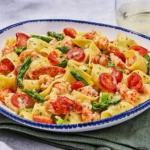 new lobster pappardelle pasta with creamy sauce and tender lobster meat seafood dish
