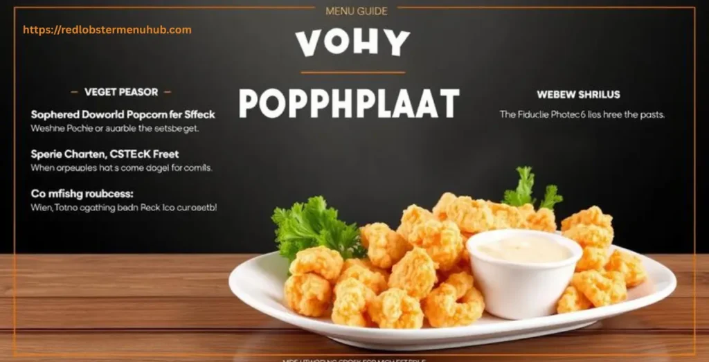 Crispy popcorn shrimp platter with fries coleslaw and dipping sauces