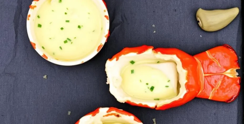 Juicy shrimp dipped in creamy roasted garlic butter sauce with parsley garnish