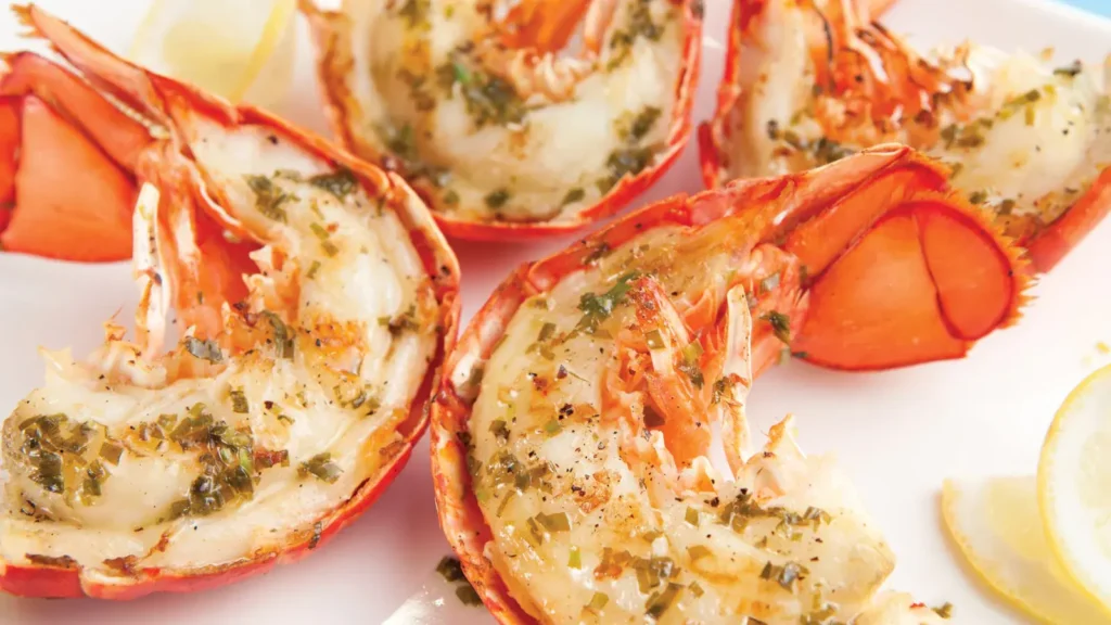 Shrimp Fest grilled lobster shrimp special with seafood sides