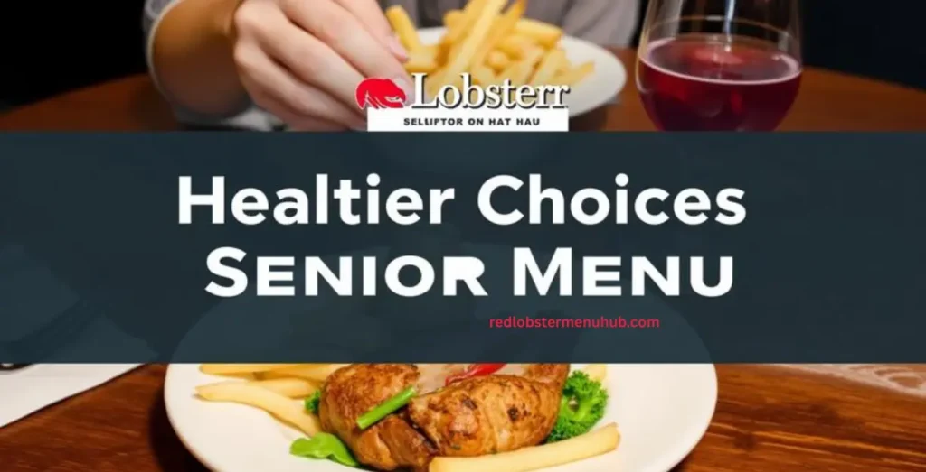 Healthy seafood meals on the Red Lobster Senior Menu including grilled fish, shrimp, vegetables, and salads