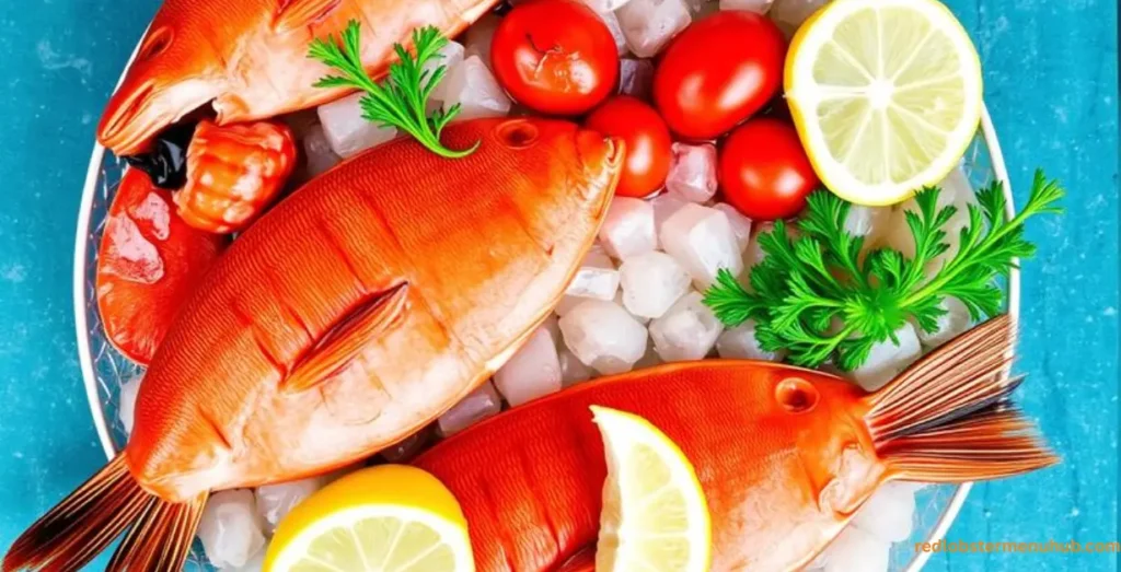 Healthy seafood selection rich in protein, omega-3 fatty acids, vitamins, and minerals.
